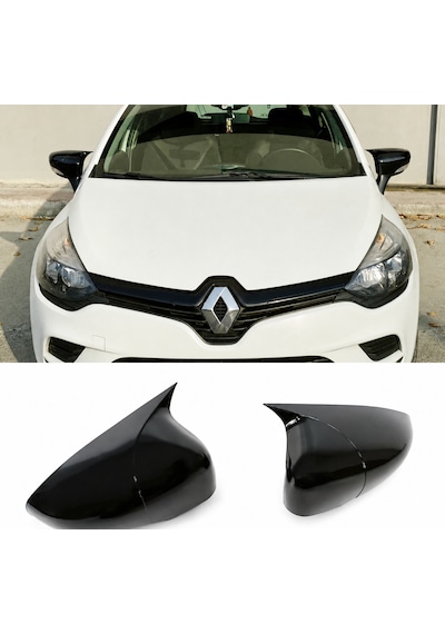 Renault Clio 4 2012-2019 Batman Yarasa Ayna Kapağı Parlak Siyah Sportif Yan Ayna Kaplaması