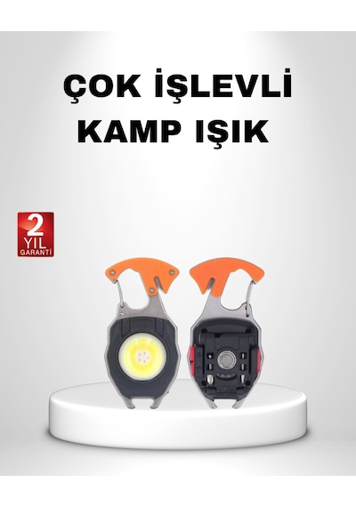 Gld-spt- Mini Led Anahtarlık Fener Şişe Açacağı, Tornavida, Düdük Ve Usb Şarj Özellikli