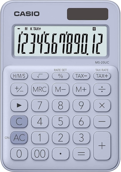 Casio MS-20UC-LB Masaüstü 12 Hane Hesap Makinesi