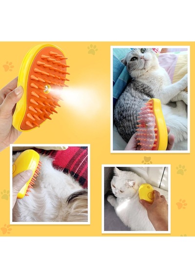 Yeşil Kedi Sis Fırçası Üçü Bir Arada Masaj Kedi Tarak Su Kendi Kendini Temizleyen Kedi Fırçası Şarj Edilebilir Silikon Kedi Bakım Tarağı