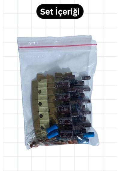 Kondansatör Seti 60 Adet 10 Çeşit - 470uf, 100uf, 47uf, 22uf, 10uf, 4.7uf, 1uf, 100nf, 10nf, 22pf