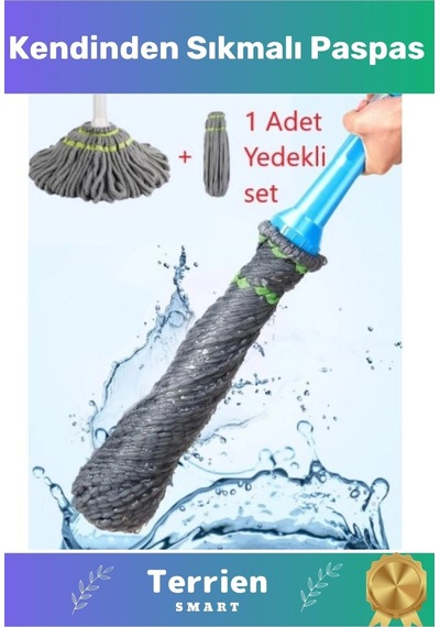Smart Seri Kendinden Sıkmalı Her Zemine Uygun Mandallı Toz Paspas Yedek Bezli Pratik Kullanışlı Çok Renkli