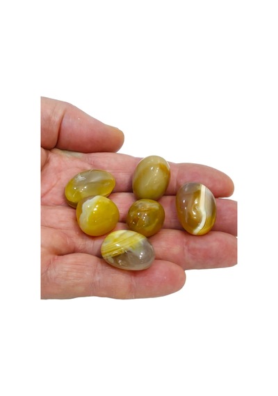 Sarı Akik 50 Gram Tamburlu Parçalar 114-4