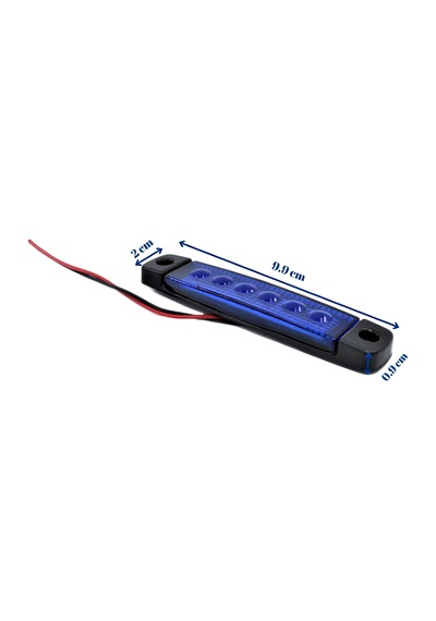 1 Adet Mavi Parmak Lamba 6 Led 12v 24v