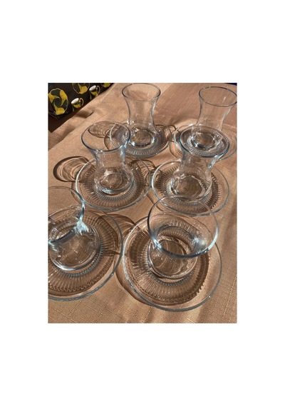 Lav Buket Çay Seti 6 Kişilik 6 Adet Tabak ,6 Adet Bardak Çok Renkli