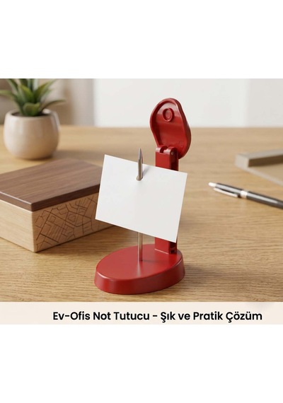 Post-it, Fiş, Not Kağıdı, Slip, Vb. Tutucu Kırmızı Plastik Gövdeli, İğne Direkli Not Tutucu