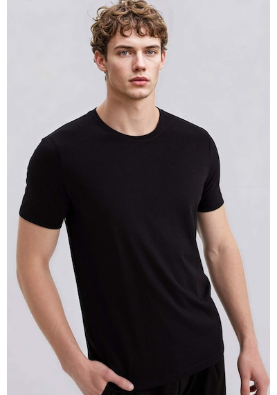 Defacto Slim Fit Tişört M6606az26spbk81 Siyah-bk81