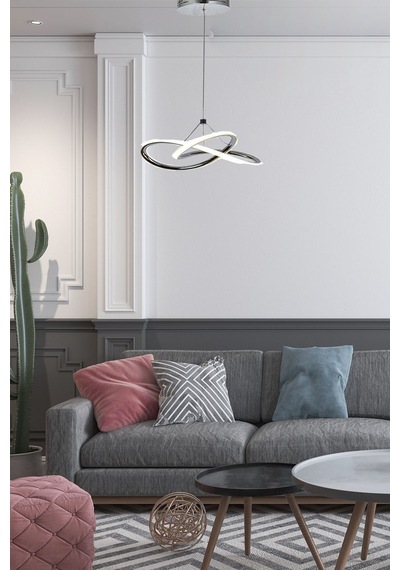 Power Led Avize Mutfak Koridor Çocuk Oturma Yatak Odası 3 Renk Gün Işığı-beyaz-sarı Işık -krom Gövde Krom
