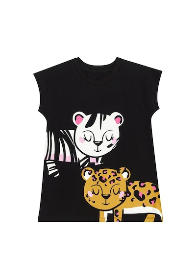 Denokids Mshb&g Leopar Ve Zebra Kız Çocuk Tunik Tayt Takım Çok Renkli