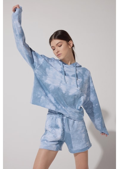Lee Regular Fit Normal Kesim %100 Pamuk Kapüşonlu Yaka Desenli Sweatshirt L231230400 Mavi