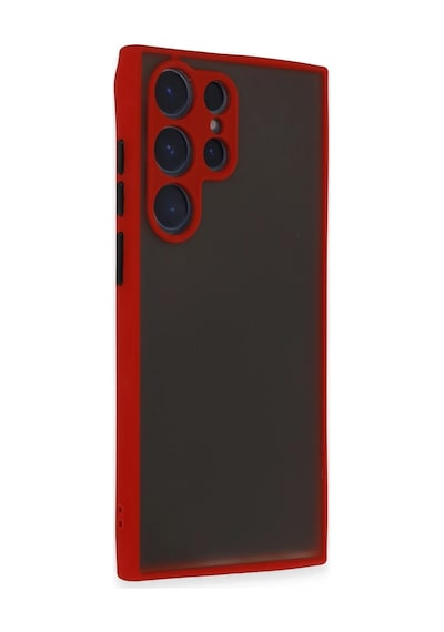 Newface - 329 - Samsung Galaxy S22 Ultra Kılıf Montreal Silikon Kapak - Csmo-tex - - Kırmızı