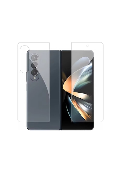 Samsung Galaxy Uyumlu Z Fold 2 5G Ön-Arka 360 Fullbody Darbe Emici Kaplama ve Hd Ekran Koruyucu