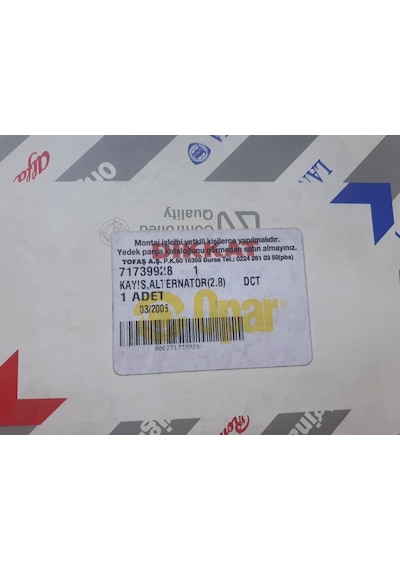 Fiat Ducato 2.8 94 - 02 Alternatör Şarj Dinamo Kayışı 71739928