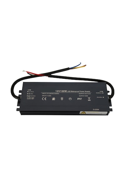 HazarLed 12 Volt 8,3 Amper Ip67 Su Geçirmez Dış Cephe Led Adaptör 100 Watt