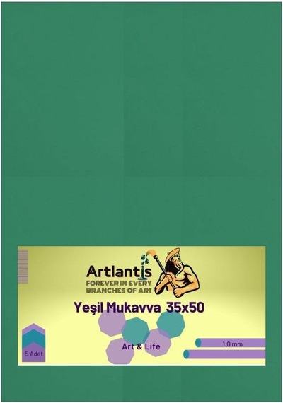 Artlantis Renkli Mukavva 35 x 50 CM 5 Adet Yeşil