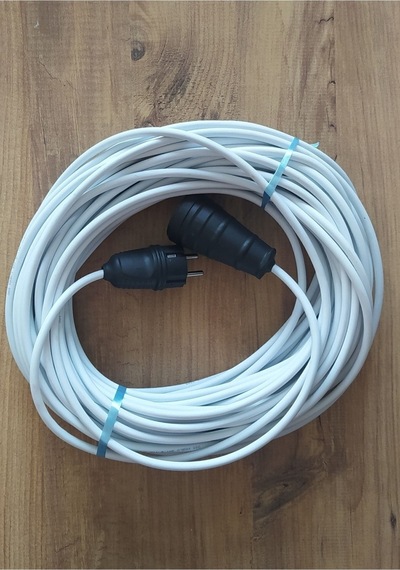 Ttr 30 Metre Beyaz Izolasyonlu Çok Telli Topraklı Kauçuk Tekli Uzatma Kablosu 1
