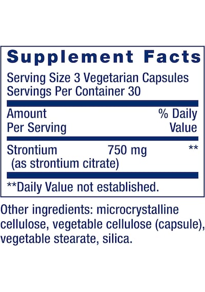 Life Extension Strontium Caps 750 Mg 90 Vegetariban Capsules Dmmedicine Usa Menşeii