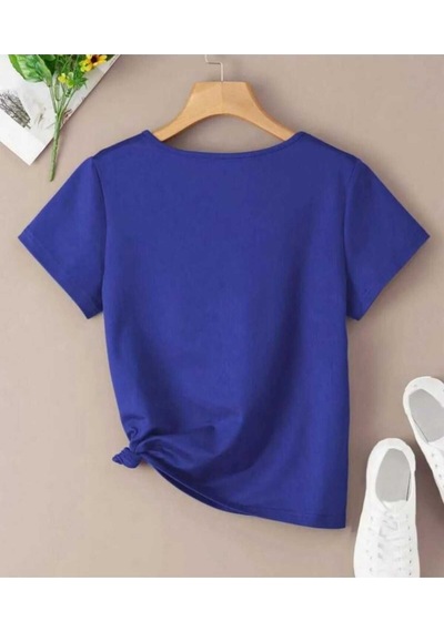 Kozia Outdoors Malkoçbey Cep Detay Baskili Oversize Unisex Basic T-shirt Mavi