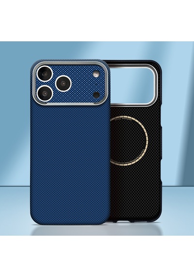 İphone 18 Pro Max Uyumlu Kılıf M-safe Şarj Özellikli Zore Paris Zerre Sert Pc Kapak Lacivert