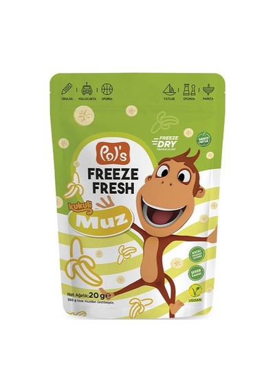Pol's Freeze Fresh Dondurularak Kurutulmuş Kukuli Muz 20 Gr 20 G