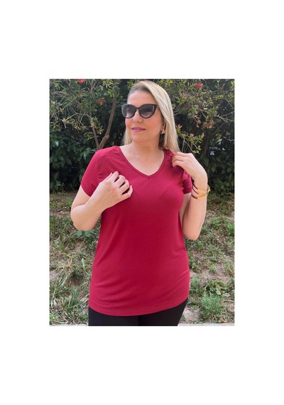 Gülmina Moda Kadın V Yaka Bluz - Bordo