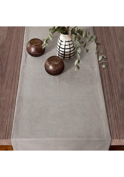 Fabric Design Kadife Dokulu Modern Açık Gri Runner, 40 X 140 Cm Diğer