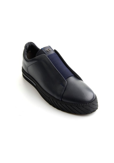 Bambi Lacivert Antik Hakiki Deri Erkek Sneaker E01610197141