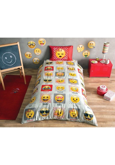 60151059 Emoji Nevresim Takımı Çok Renkli