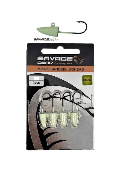Savage Gear Lrf Micro Sandeel Jig Head Glow 4 Adet - 2.5gr