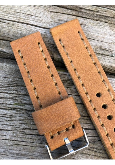 24 Mm Deri El Yapımı Taba Renk Gerçek Deri Kordon