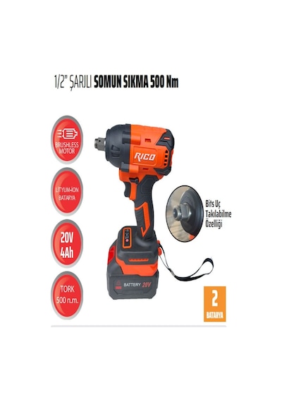 028-re0007 1/2 Şarjlı Somun Sıkma 650 Nm