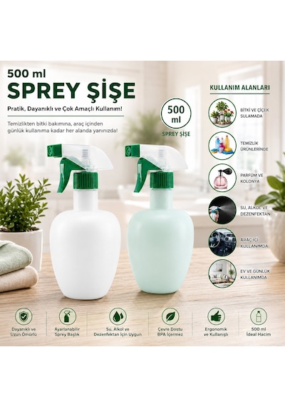 Krt-1136 Elma Sprey Şişe Plastik 500ml - 50'li Paket Diğer