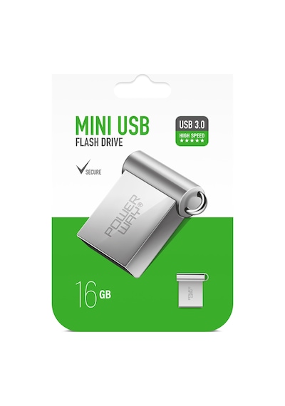 Powerway Mini 16 GB USB 3.0 Metal Flash Bellek