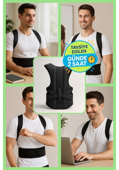 Dik Duruş Korsesi Unisex Kamburluk Önleyici, Çift Balenli, Günlük Ve Spor Elilom Ceku