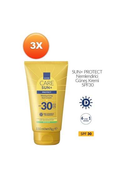 Avon Sun+ Protect Nemlendirici Güneş Kremi SPF30 3 x 150 ML