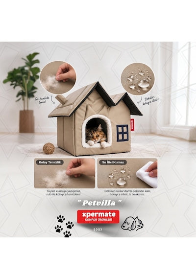 edi Evi Kedi Yuvası Kapalı Kedi Kulübesi Pet Villa