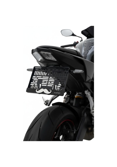 Bıyık Kabartmalı Krom Renk Motor Plaka Çerçevesi 1 Adet Esnek Plakalık Motor Plakalık