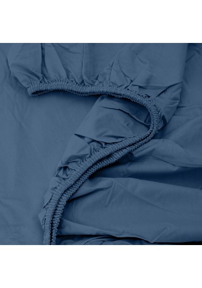 Freesia Çift Kişilik Ranforce Lastikli Çarşaf 160x200+35 Cm Indigo İndigo