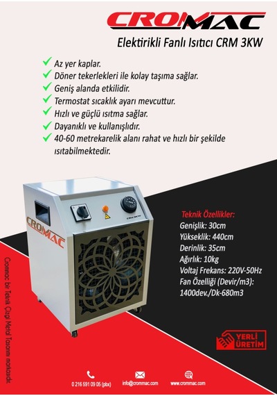Crm 3Kw Elektrikli Fanlı Isıtıcı
