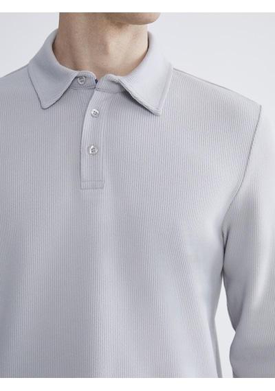 Lcwaıkıkı Classic Gri Polo Yaka Uzun Kollu Erkek Tişört