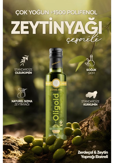 Oligold Soğuk Sıkım 1500 Ultra Yüksek Polifenollü Naturel Sızma Zeytinyağı 250 Ml