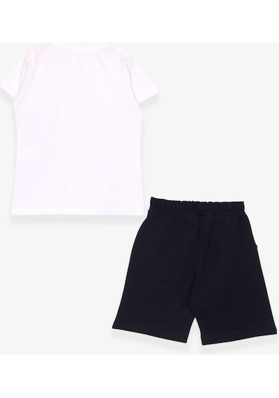 Breeze Erkek Bebek Şortlu Takım Kutup Ayıcık Baskılı Beyaz (9 Ay-3 Yaş)
