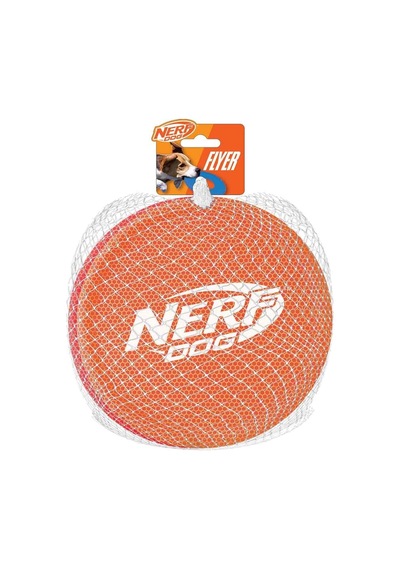 Nerf Dog Naylon Flyer Köpek Oyuncağı, Frizbi, 23 Cm Çap, Orta/büyük Irklar, İki Paket, Turuncu Ve Kırmızı