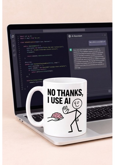 No Thanks I Use Aı Yazılı Kupa Bardak Komik Tasarım Baskılı Porselen Hediye Kupa Bardak Beyaz