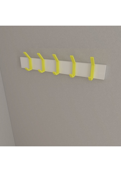 Hepsi3boyutlu Modern Duvar Kapı Askılık - 5 Adet Sarı Askılık Sarı