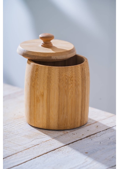 Acar Bambu Kapaklı Kavanoz - 13 Cm Bambu