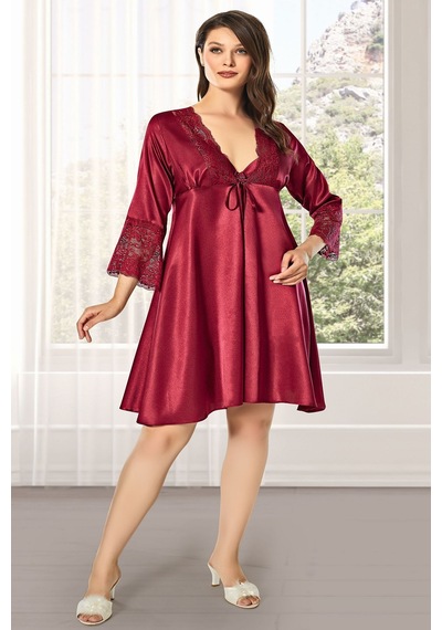 Alissa 8610 Kadın Saten 6'lı Set-bordo Bordo