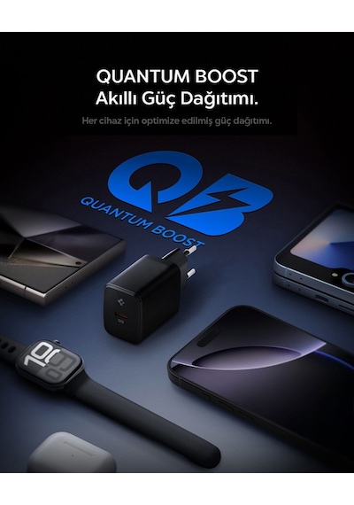 Spigen 20w Usb-c Mini Hızlı Şarj Aleti Samsung Uyumlu Pps / Şarj Isısını Düşürür Gan Destekli Akım Korumalı Güç Adaptörü