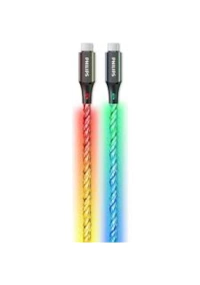 Philips Dlc5130c/00 60w Usb-c To Usb-c Rgb Renkli Oyuncu Şarj Kablosu 1m 1 Metre