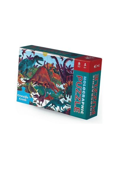 Crocodile Creek Holografik Puzzle - 50 Parça - Dinozorlar